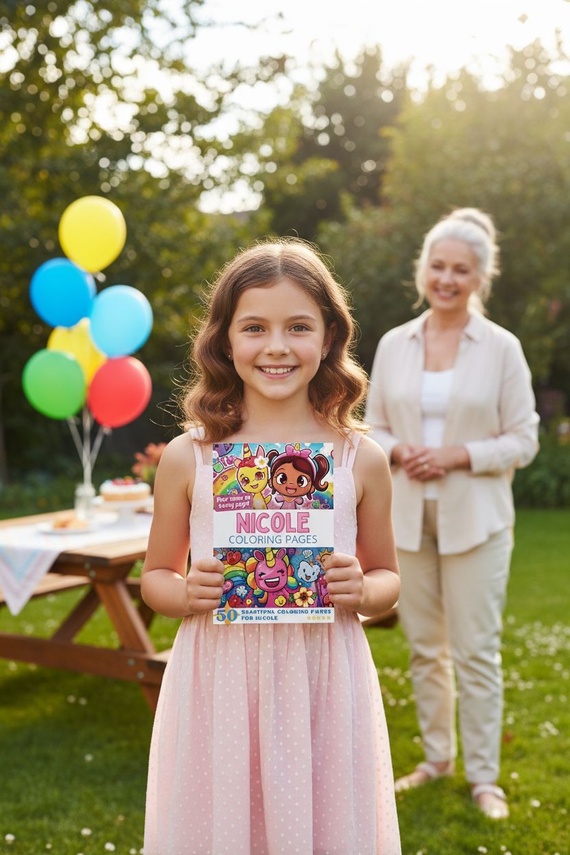 Nicole coloring book in use