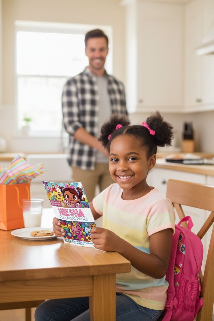 Niesha coloring book in use