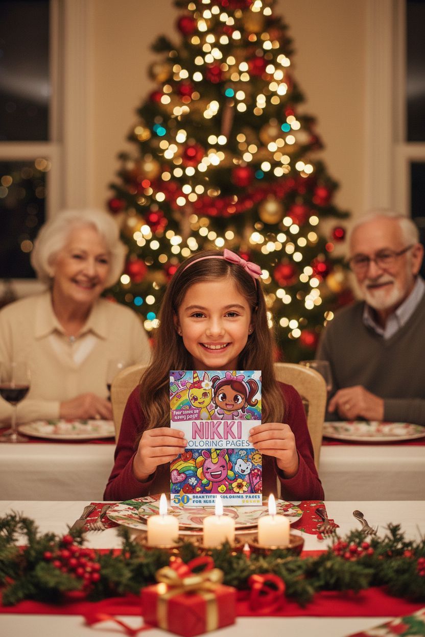 Nikki Christmas coloring pages gift
