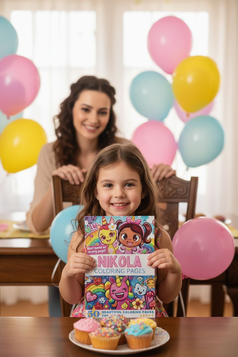 Nikola coloring book in use