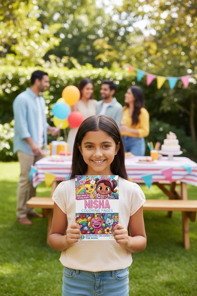 Nisha coloring book in use