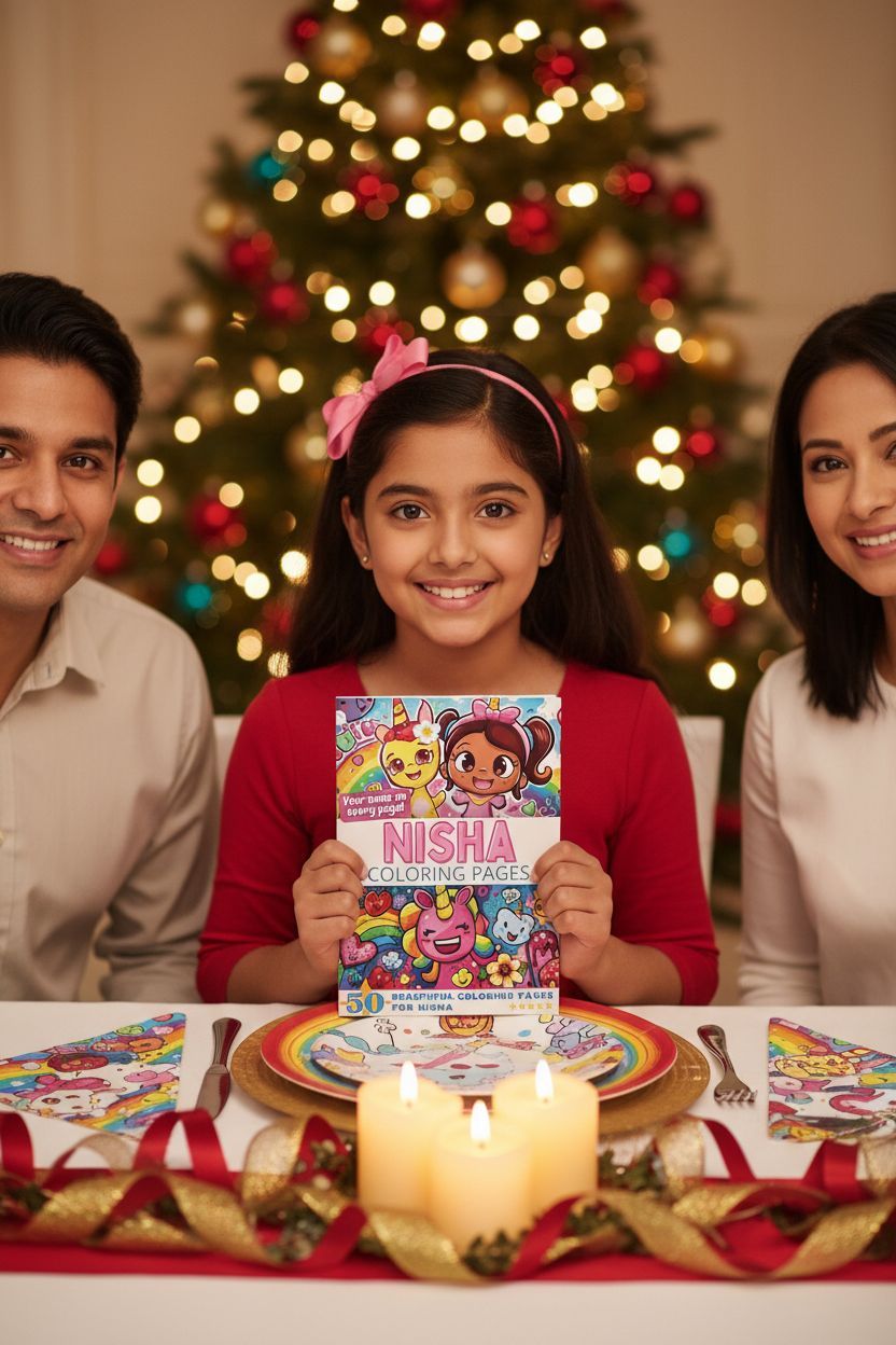 Nisha Christmas coloring pages gift