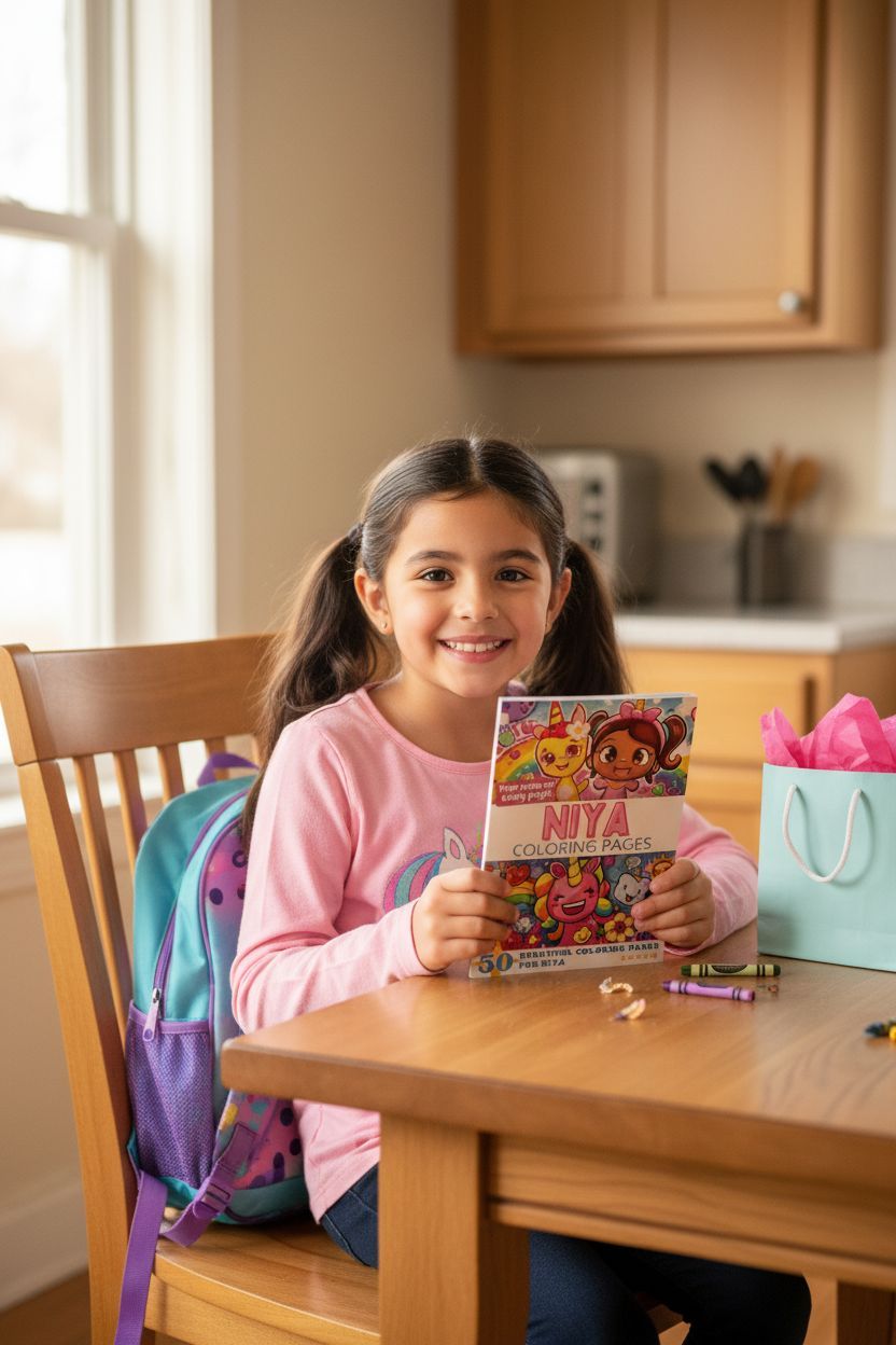 Niya coloring book in use