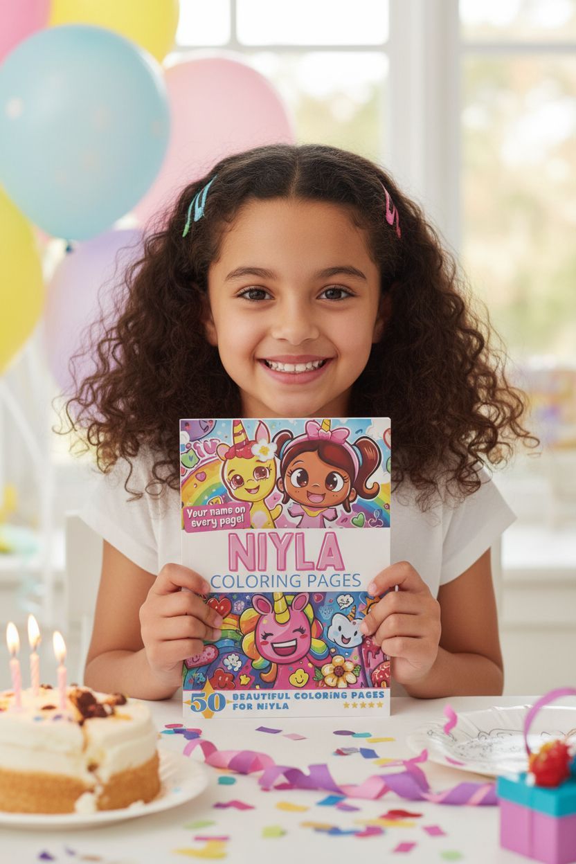 Niyla coloring book in use