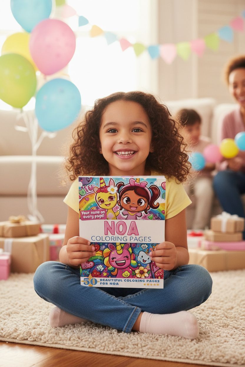 Noa coloring book in use