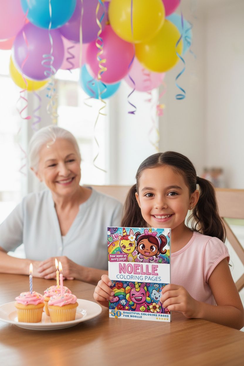 Noelle coloring book in use