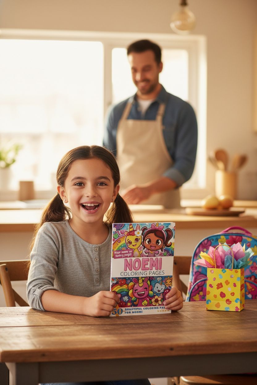 Noemi coloring book in use