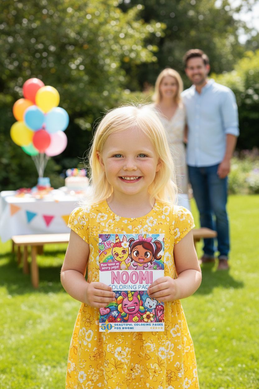 Noomi coloring book in use