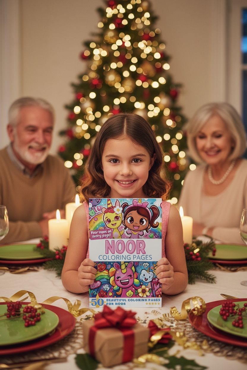 Noor Christmas coloring pages gift