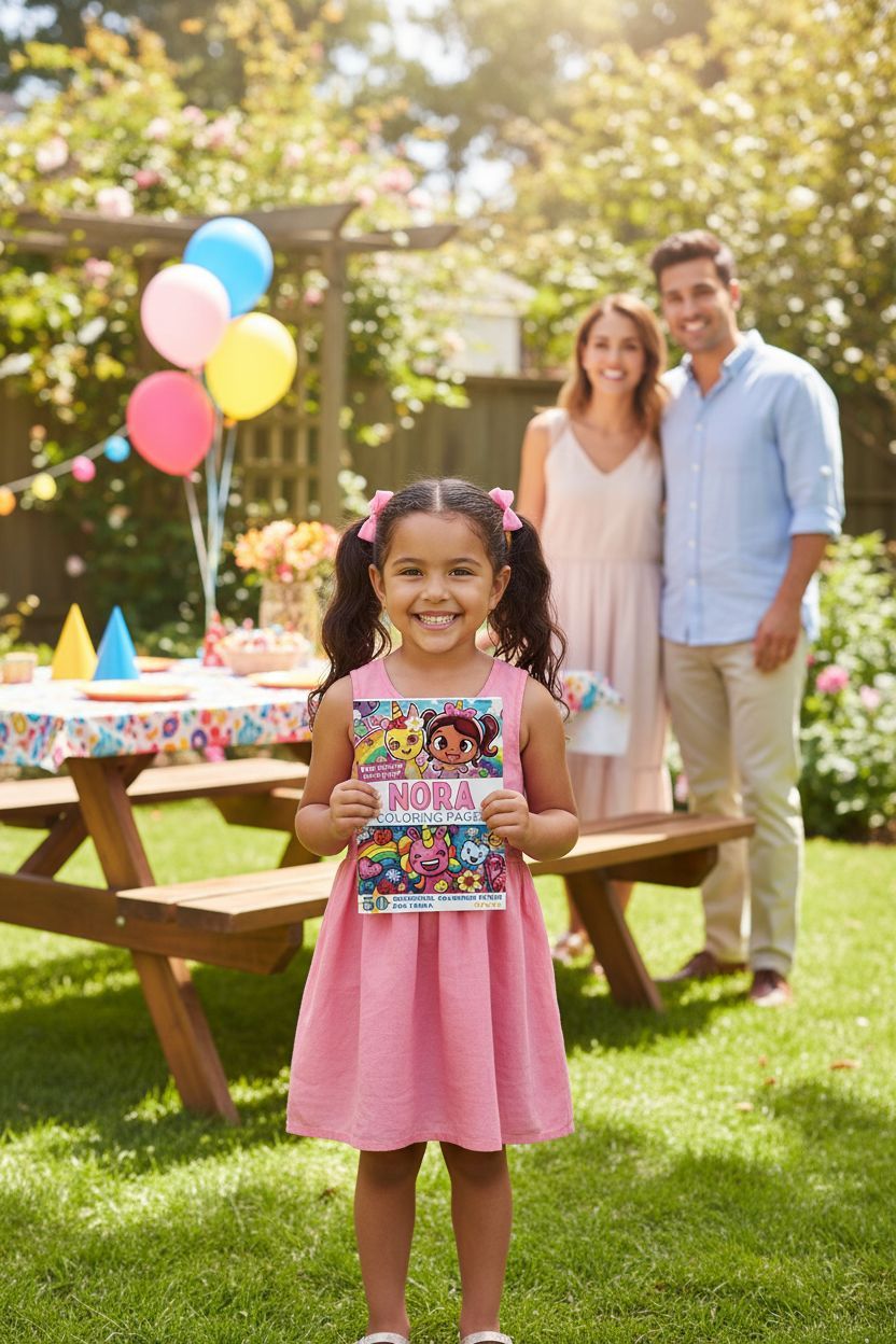 Nora coloring book in use