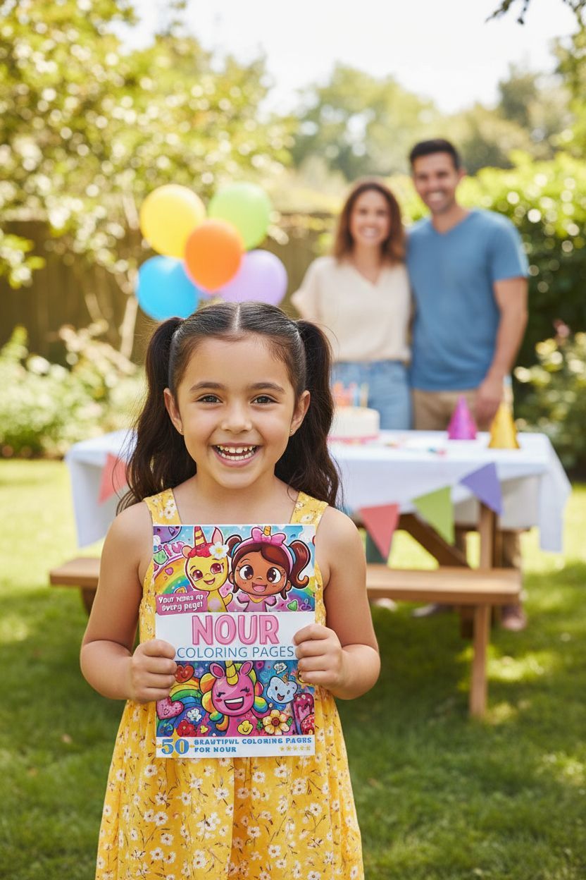 Nour coloring book in use