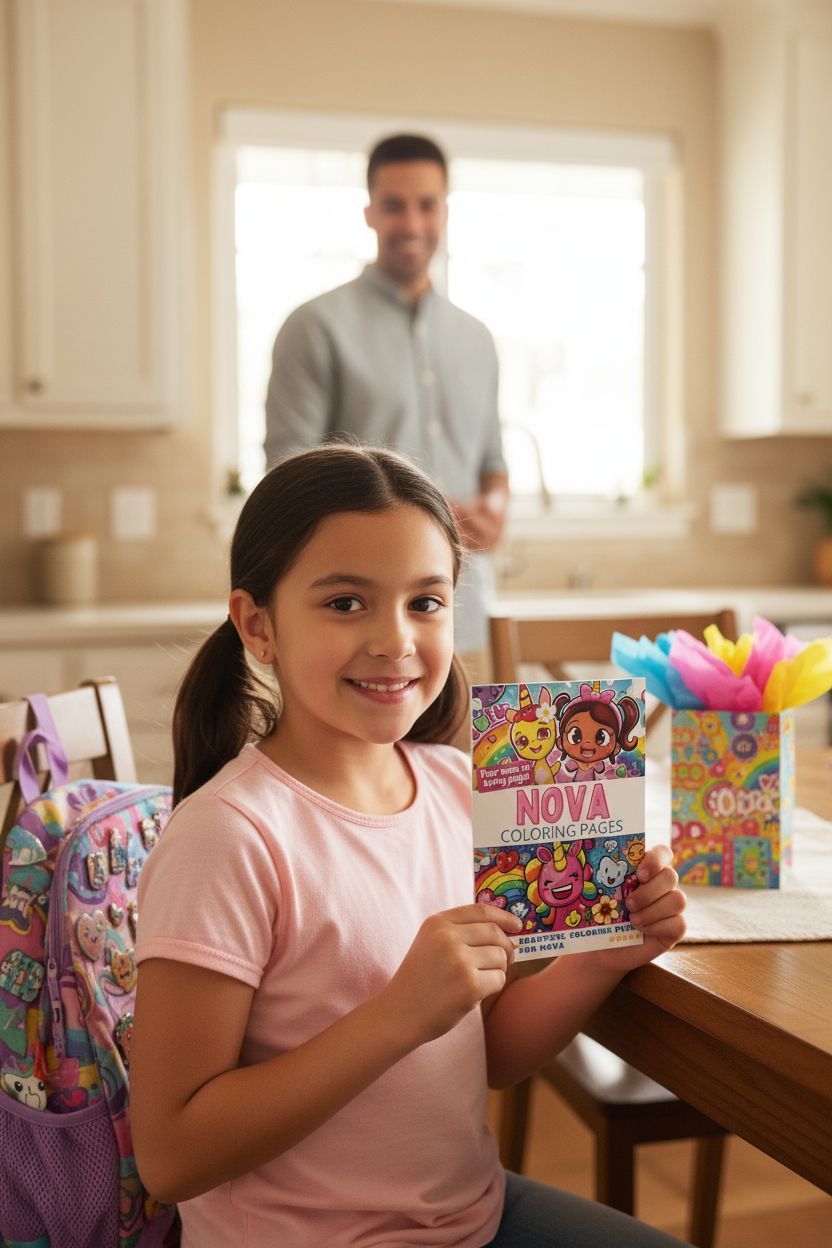 Nova coloring book in use