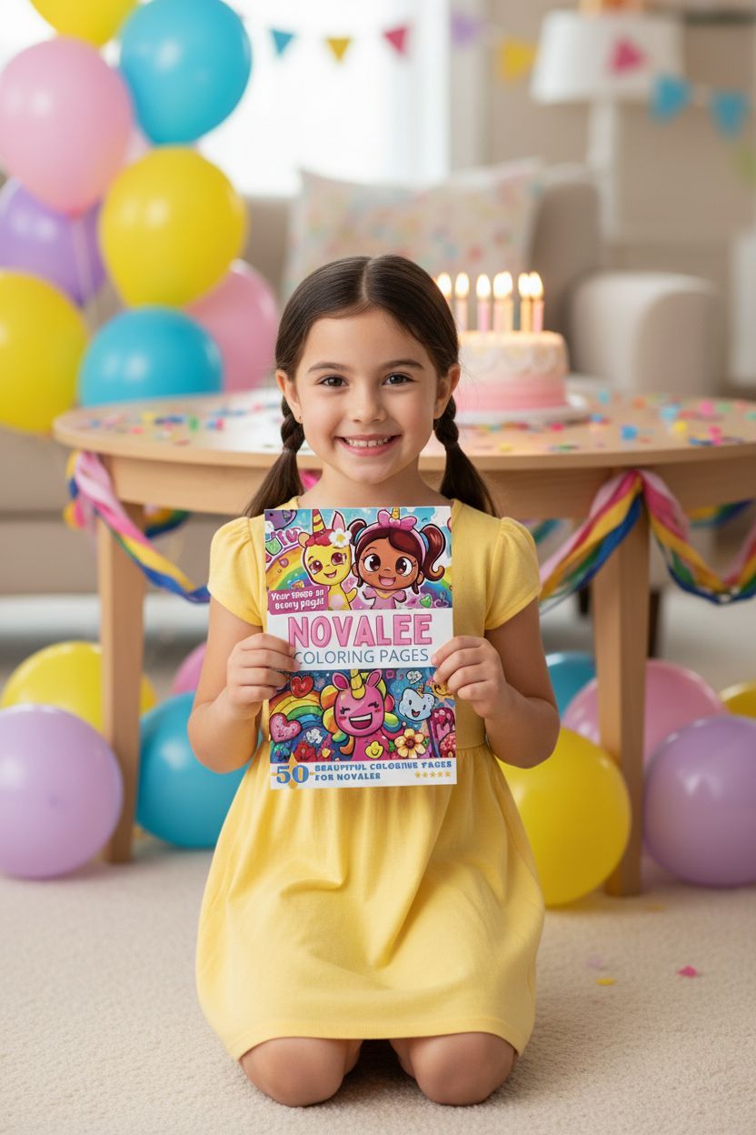 Novalee coloring book in use