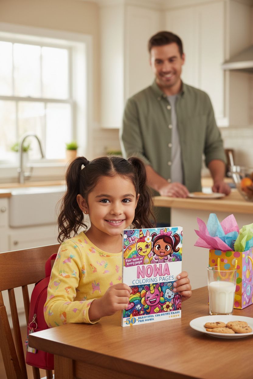 Nowa coloring book in use