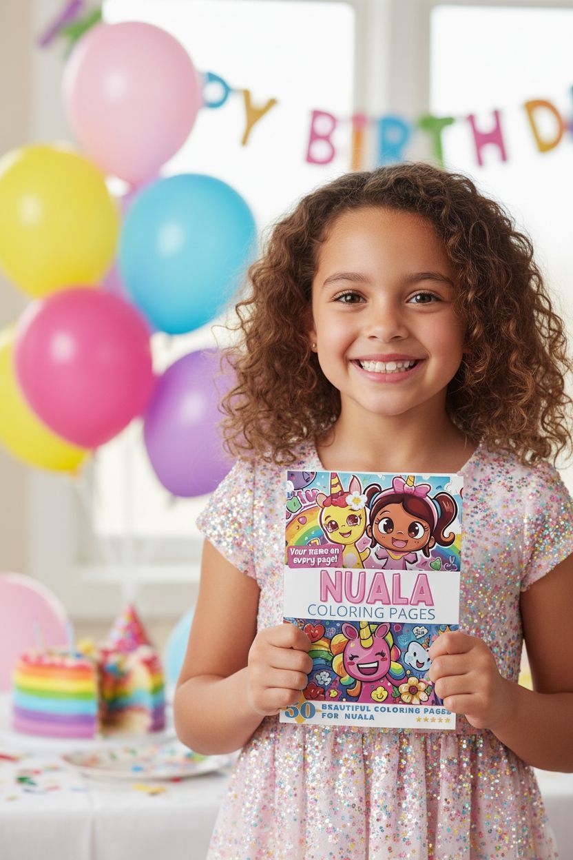 Nuala coloring book in use