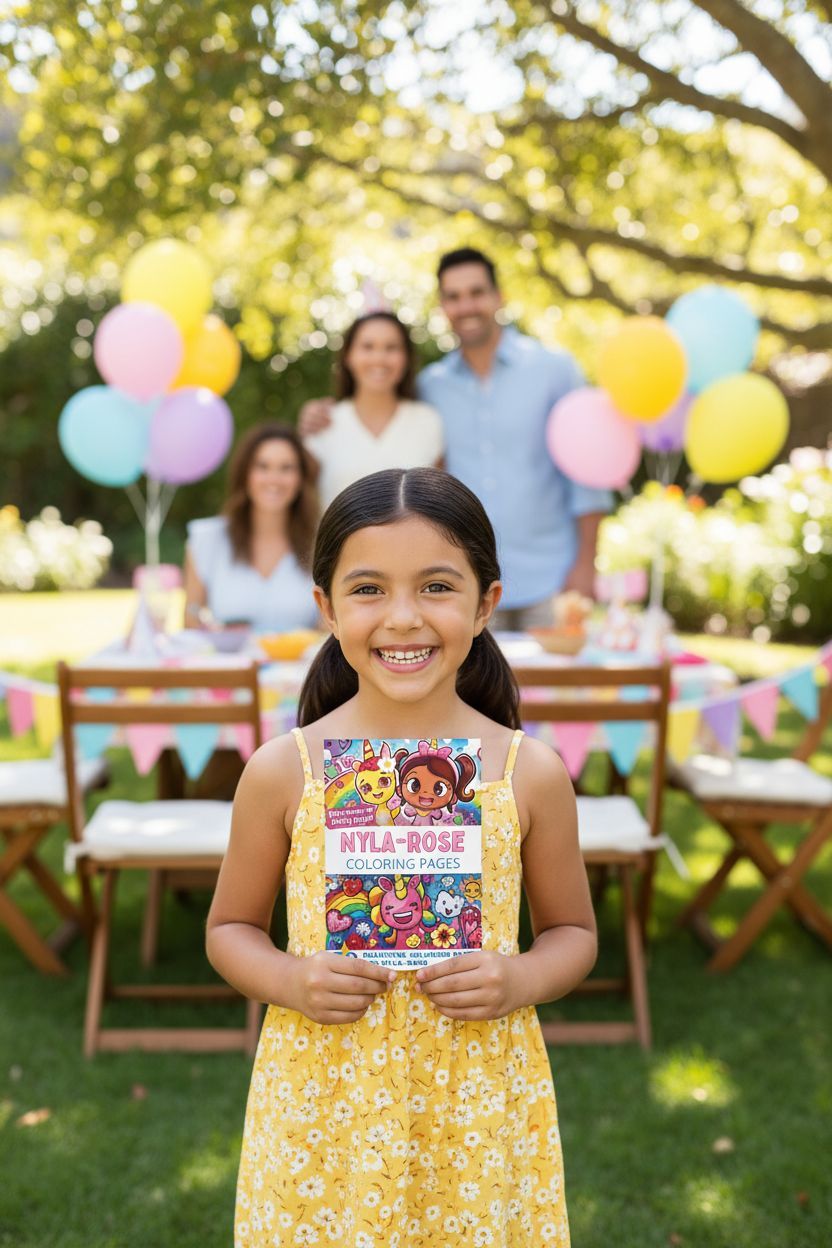 Nyla-Rose coloring book in use