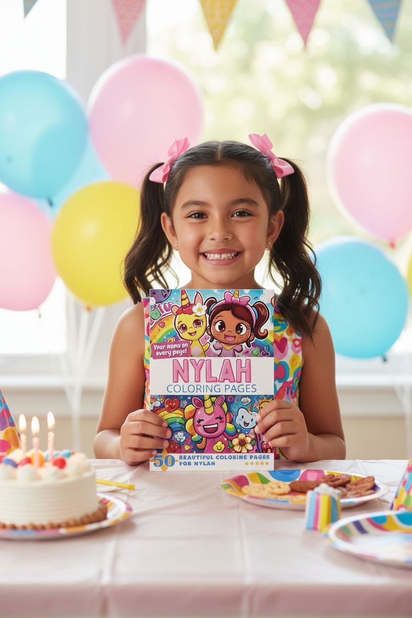 Nylah coloring book in use