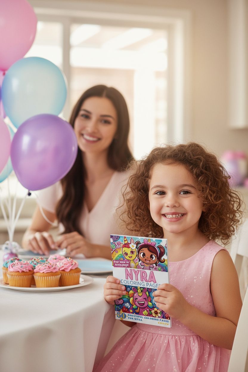 Nyra coloring book in use