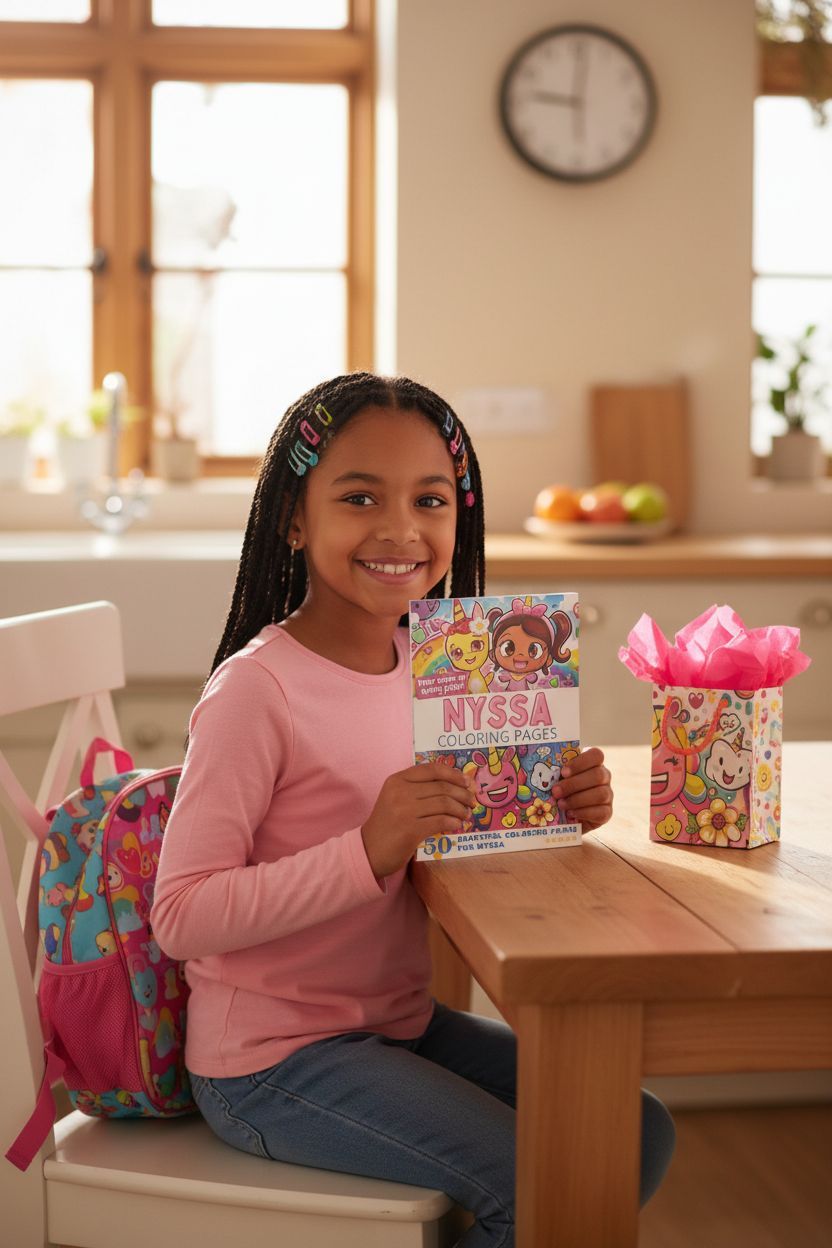 Nyssa coloring book in use