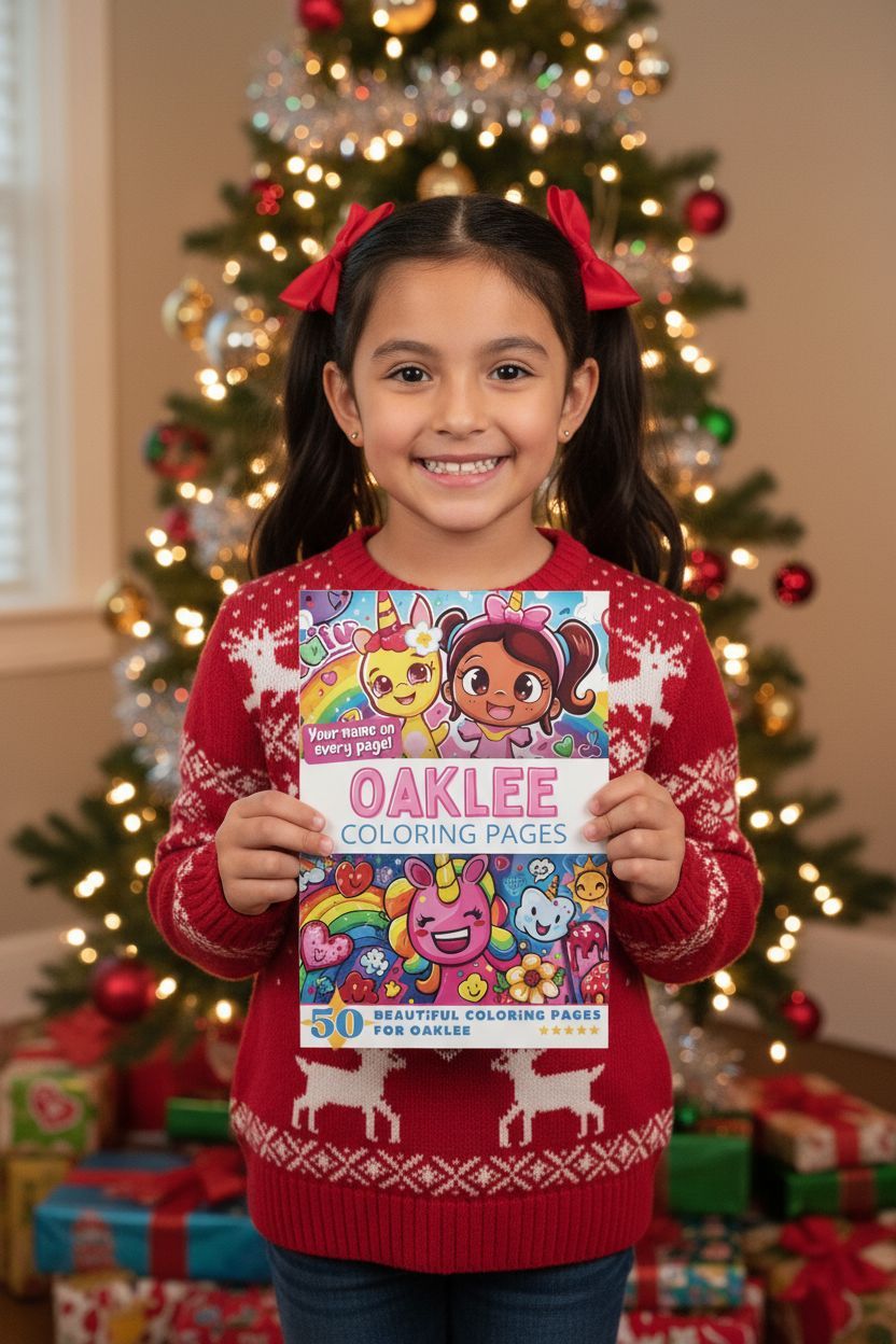 Oaklee Christmas coloring pages gift