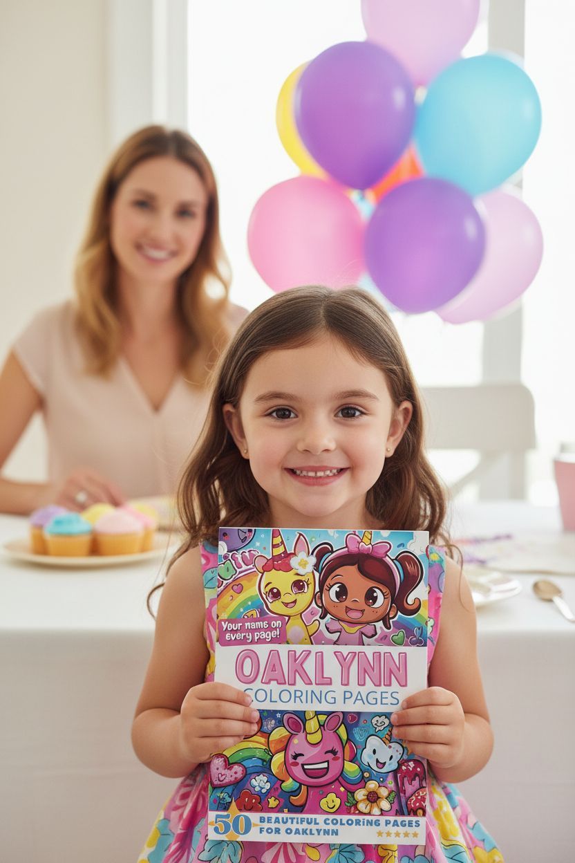 Oaklynn coloring book in use