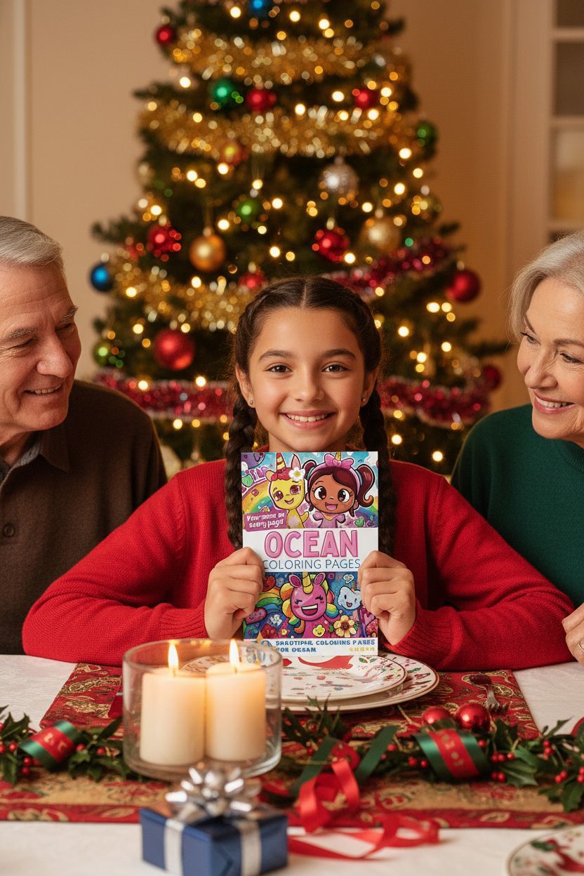 Ocean Christmas coloring pages gift