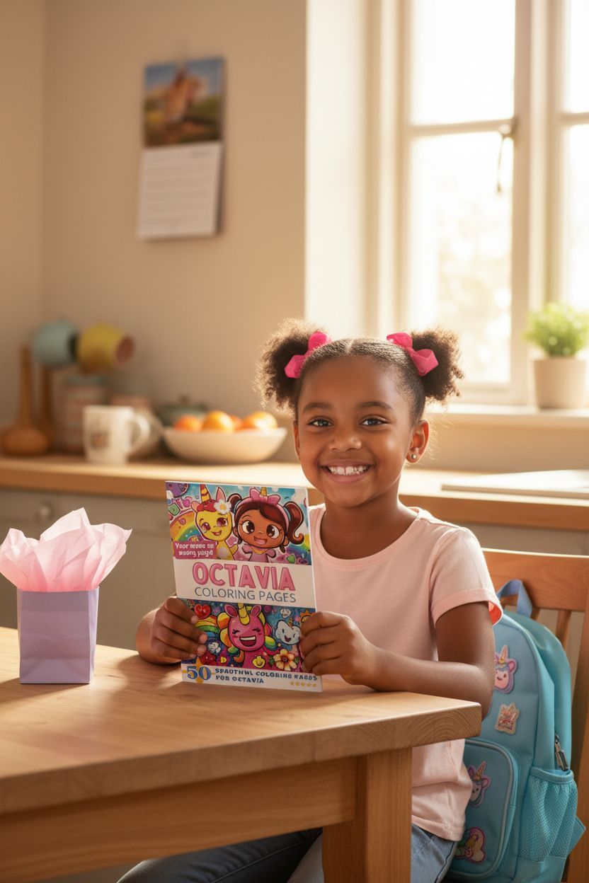 Octavia coloring book in use