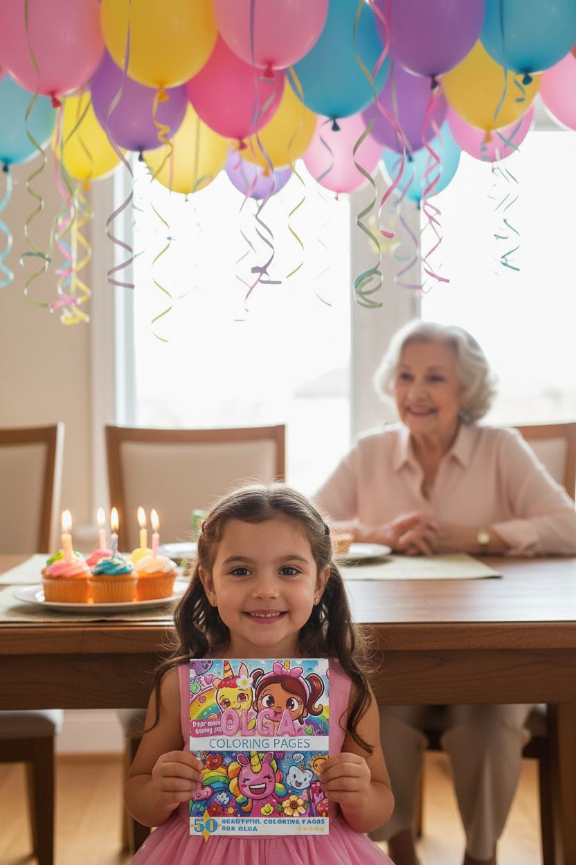 Olga coloring book in use