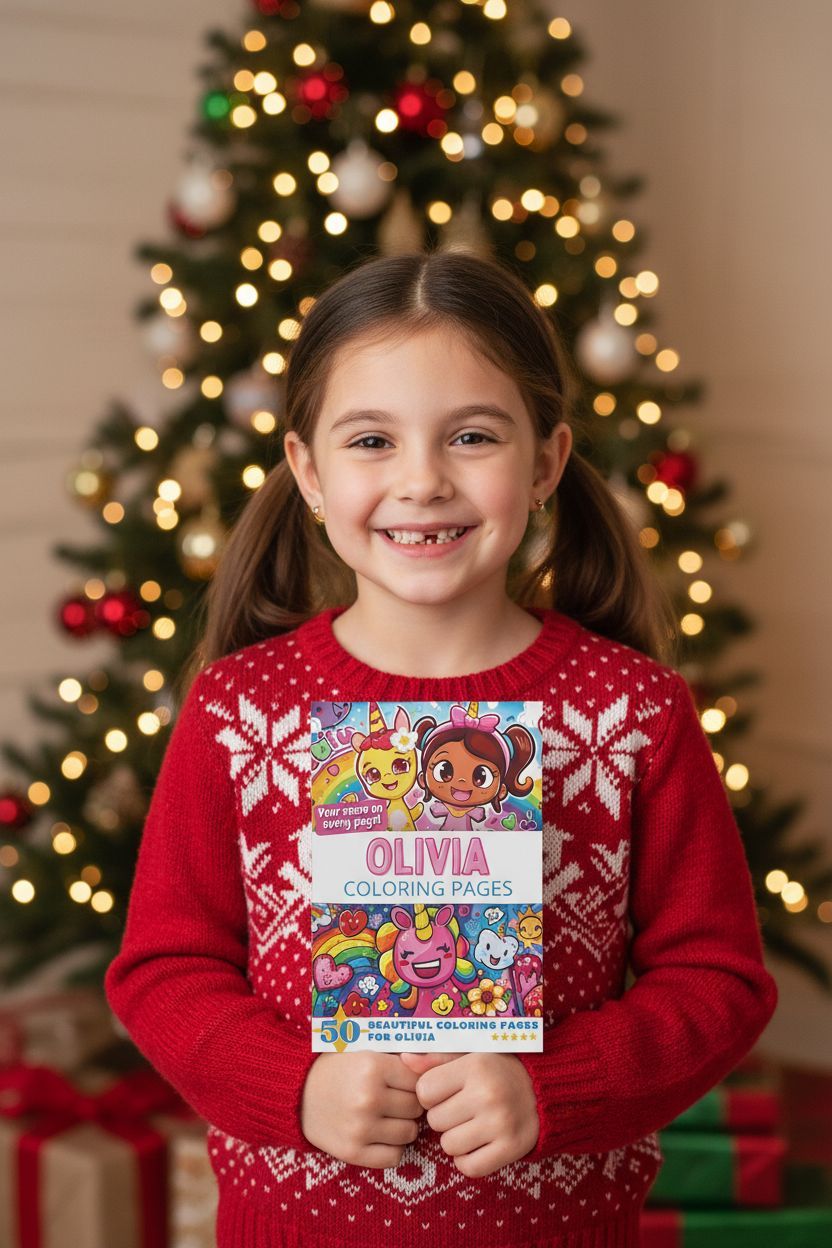 Olivia Christmas coloring pages gift