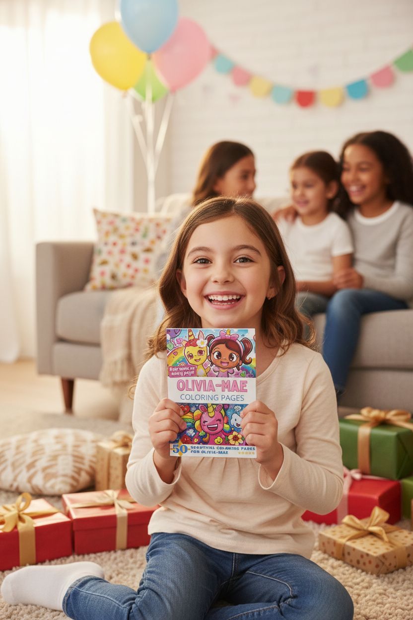 Olivia-Mae coloring book in use