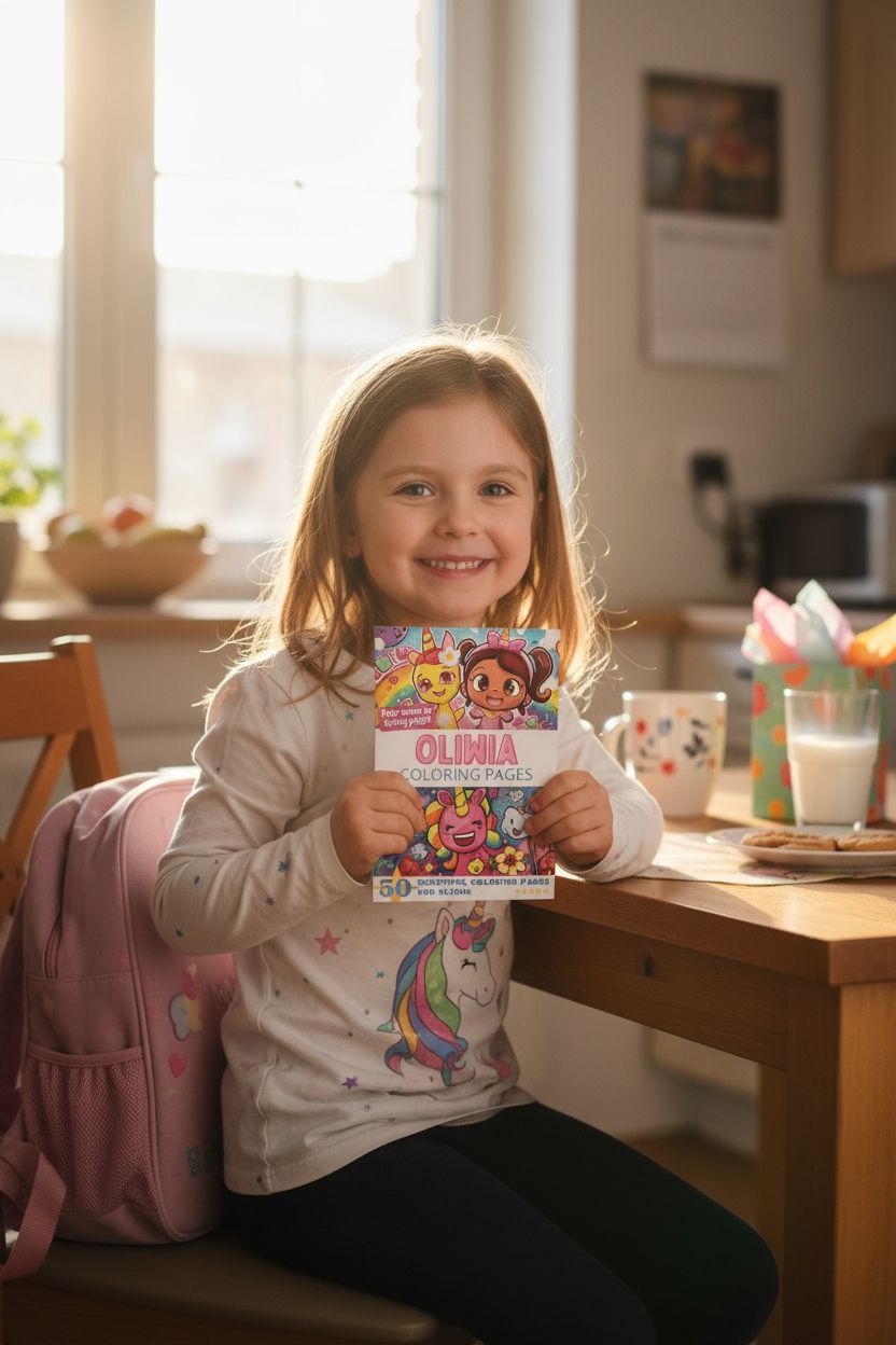 Oliwia coloring book in use
