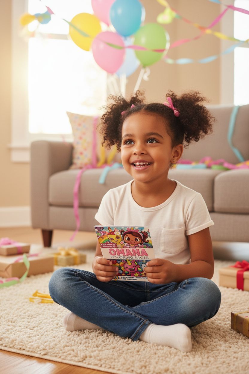 Omana coloring book in use