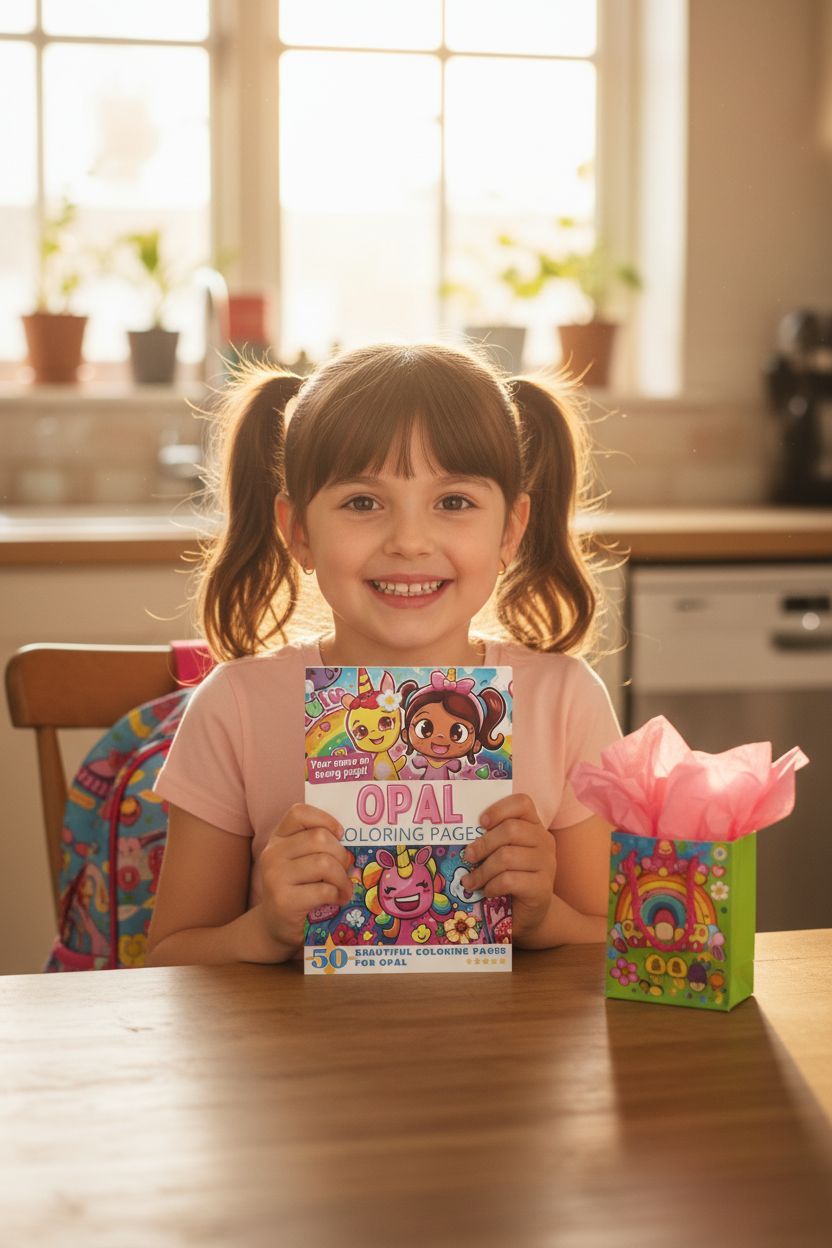 Opal coloring book in use