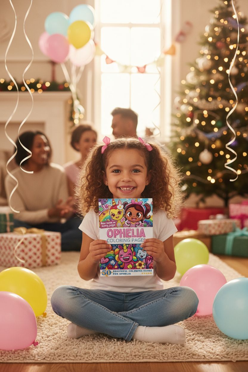 Ophelia coloring book in use