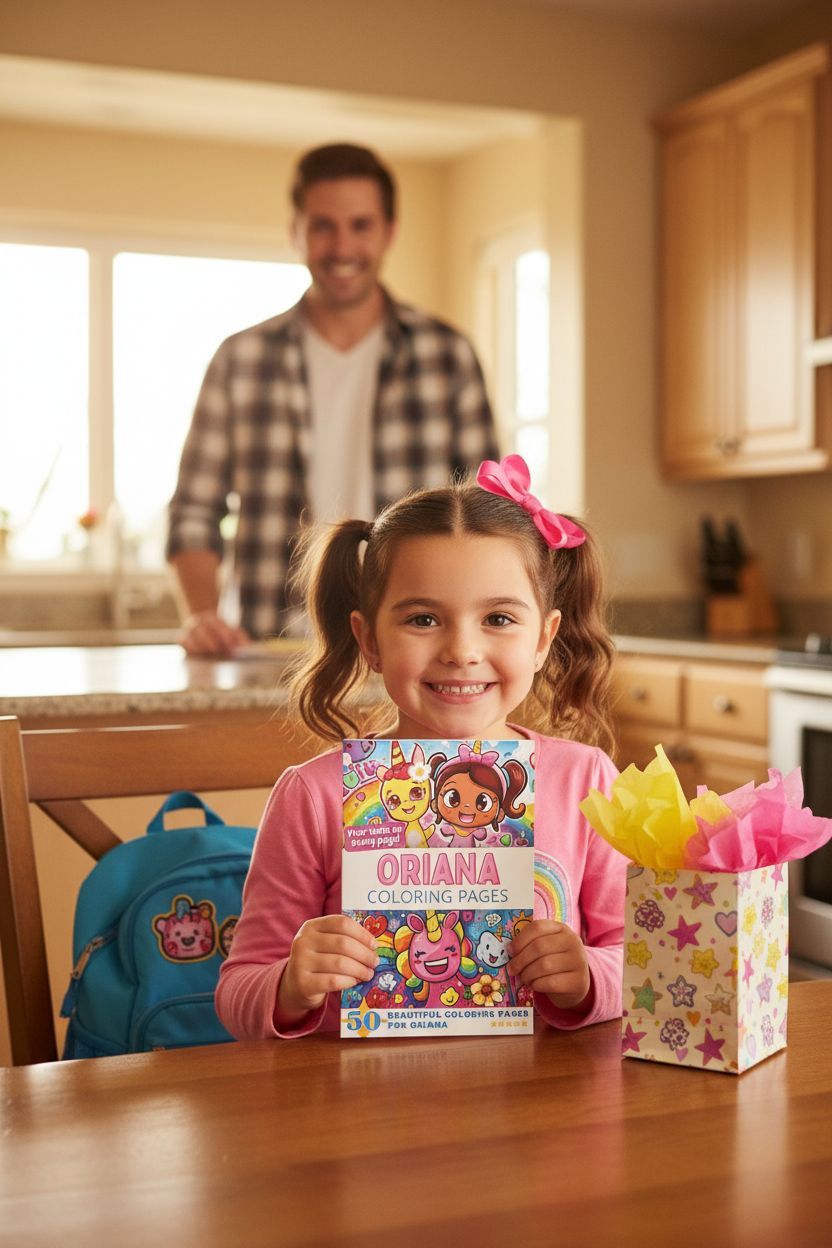 Oriana coloring book in use
