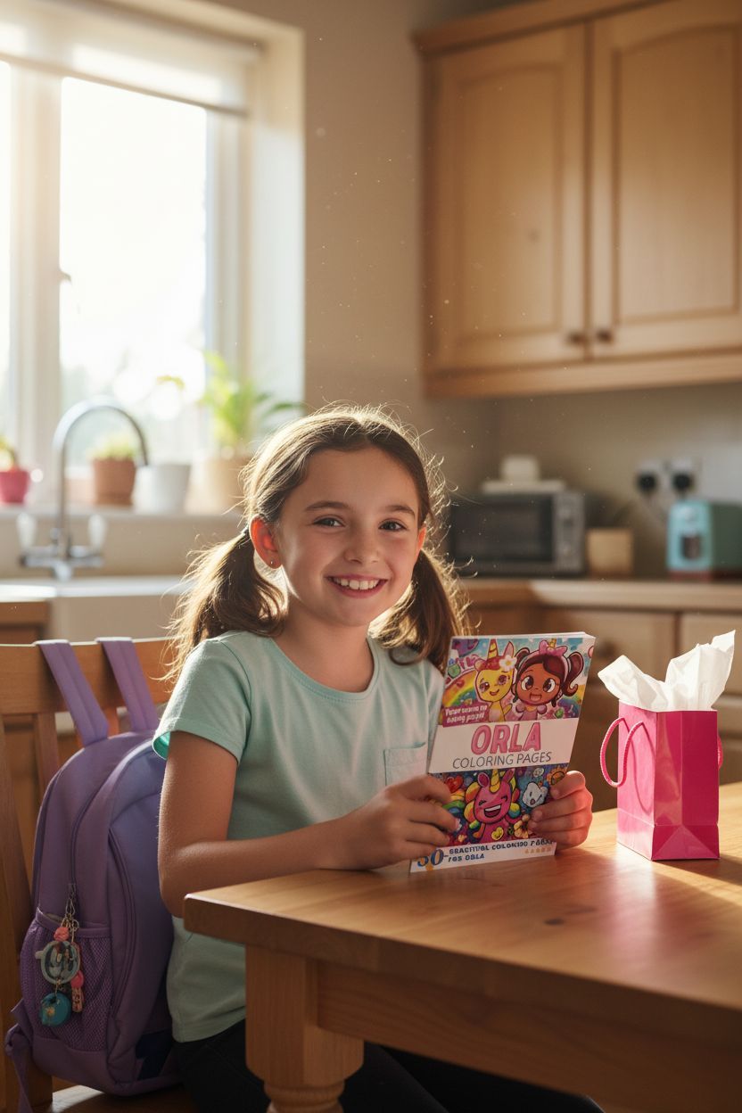 Orla coloring book in use