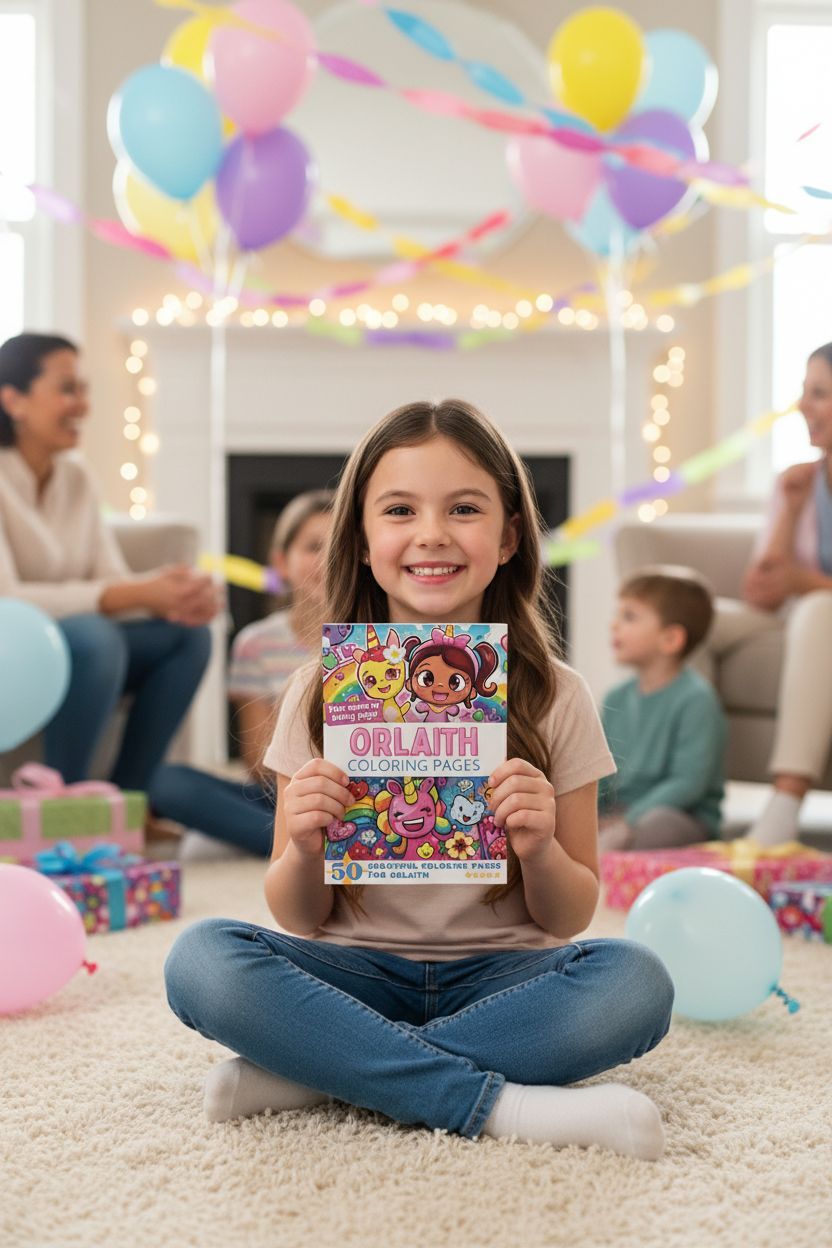 Orlaith coloring book in use