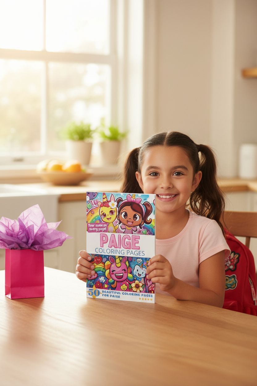 Paige coloring book in use