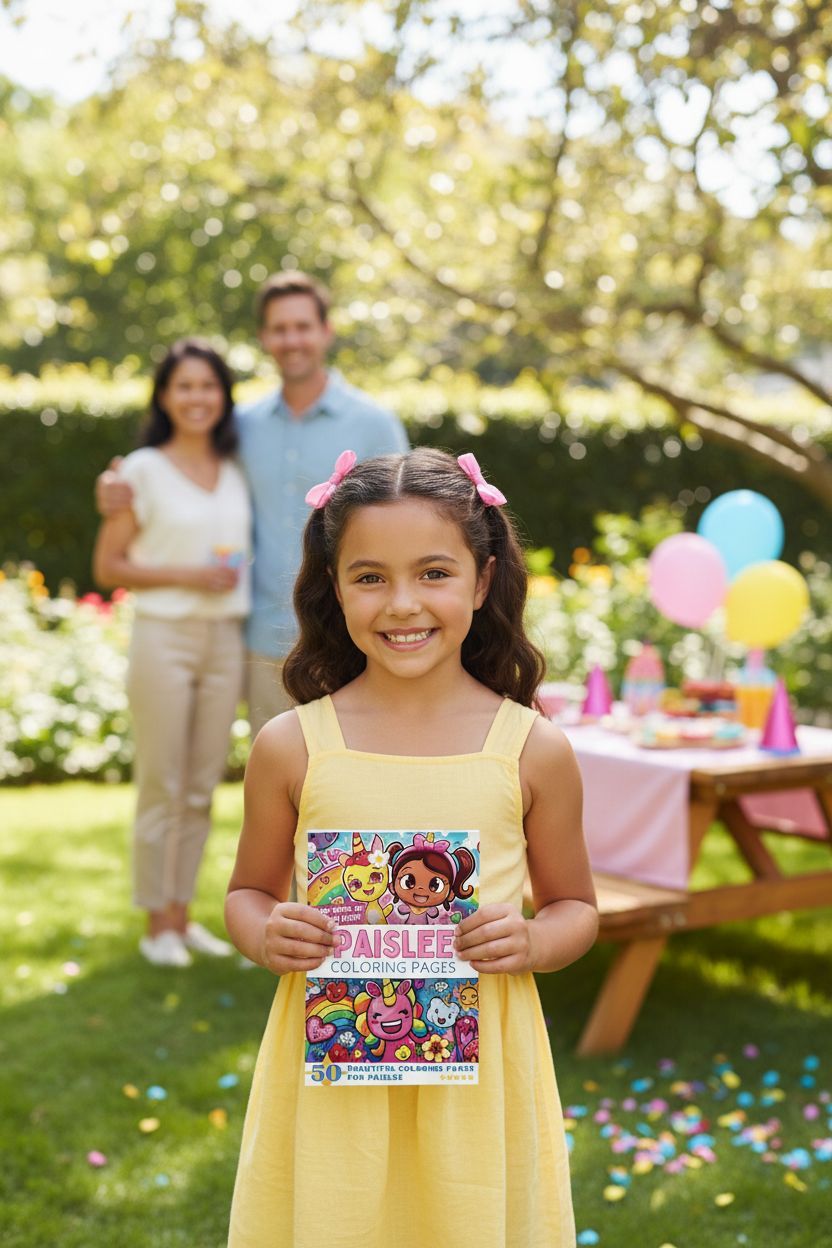 Paislee coloring book in use