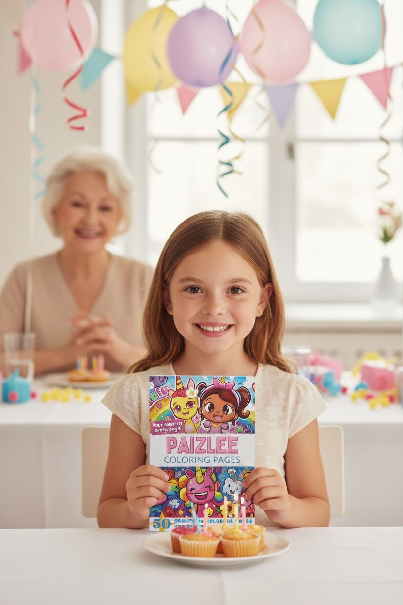 Paizlee coloring book in use