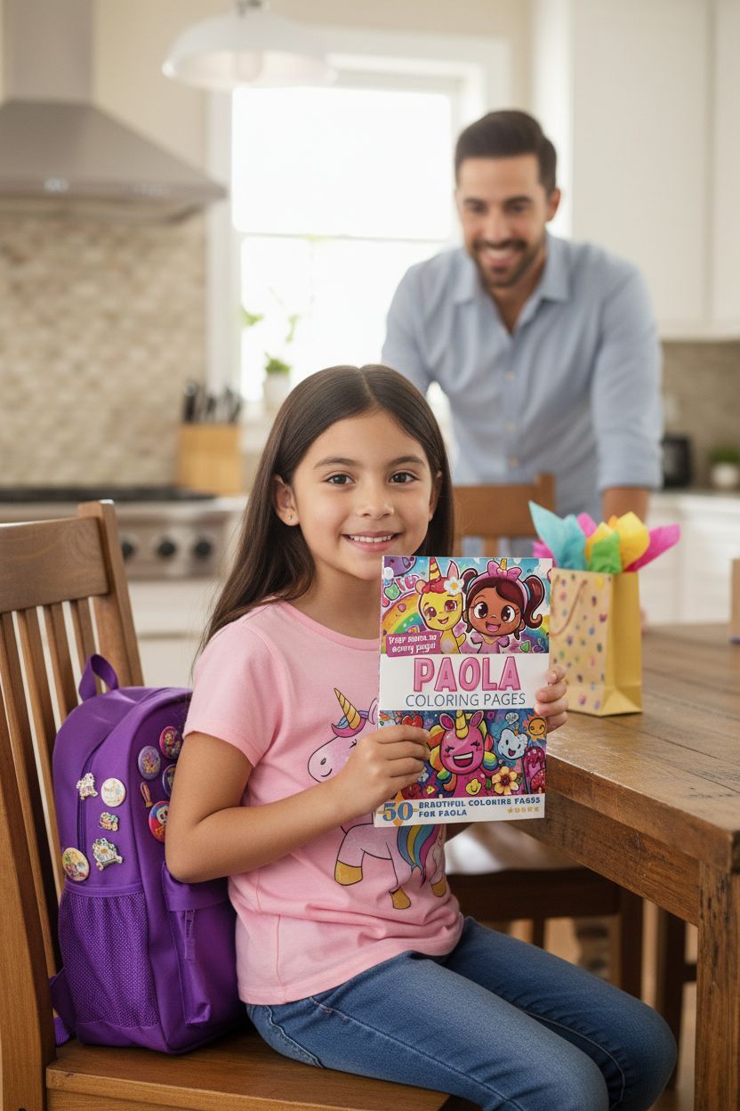 Paola coloring book in use
