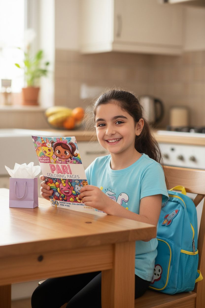 Pari coloring book in use