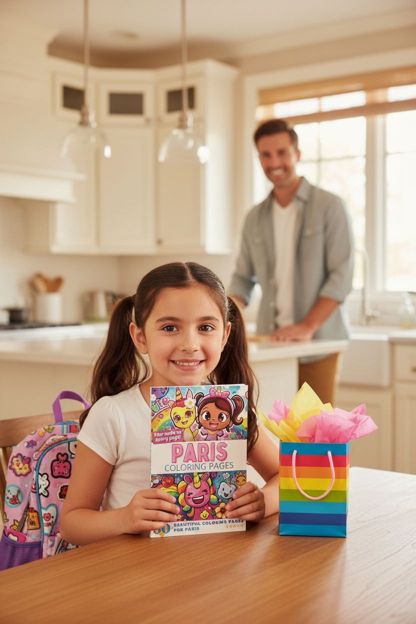 Paris coloring book in use