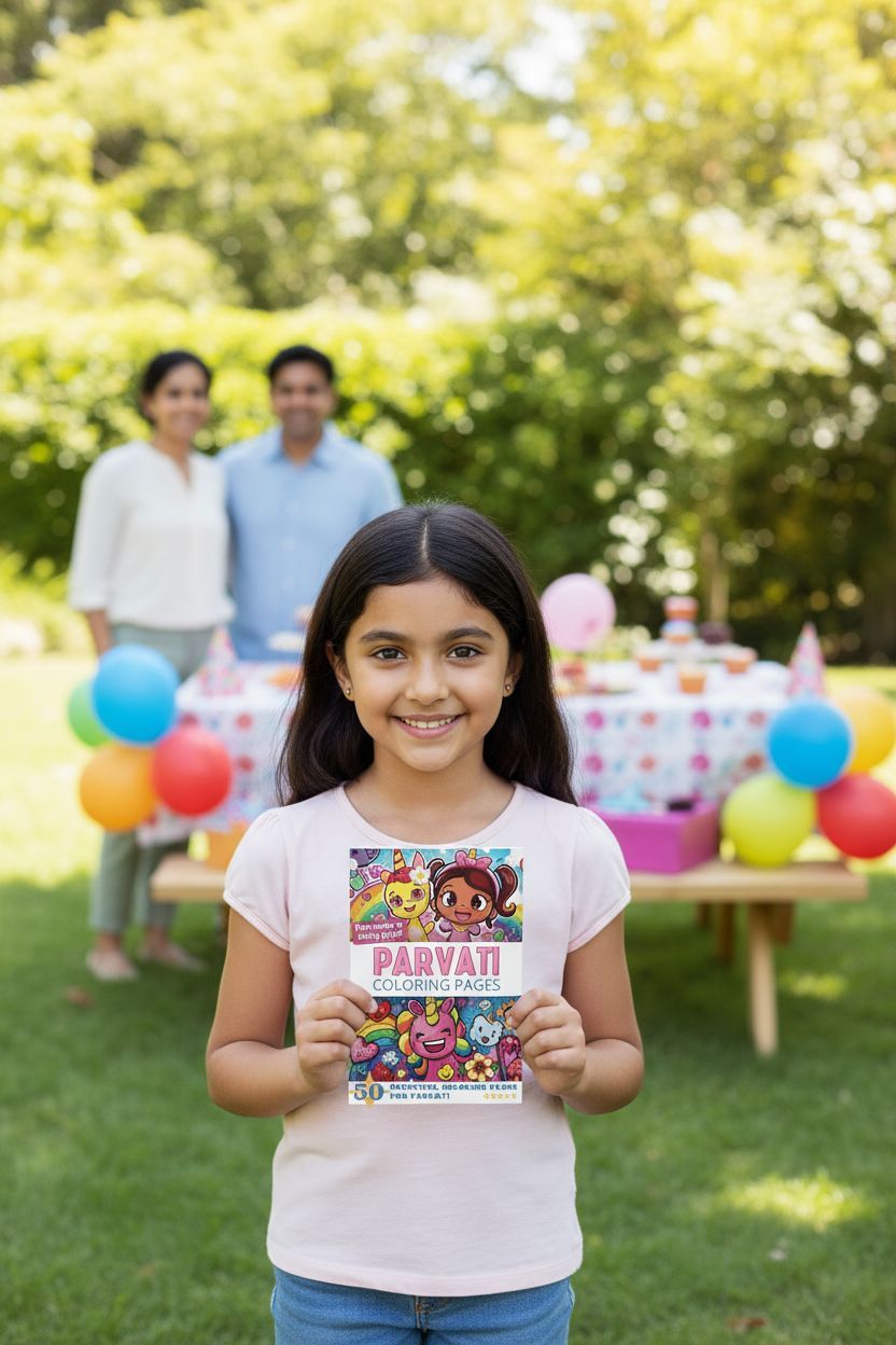 Parvati coloring book in use