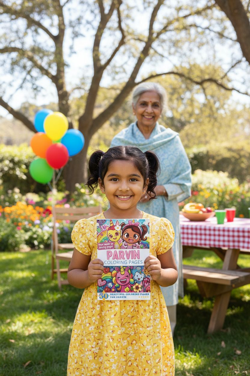 Parvin coloring book in use