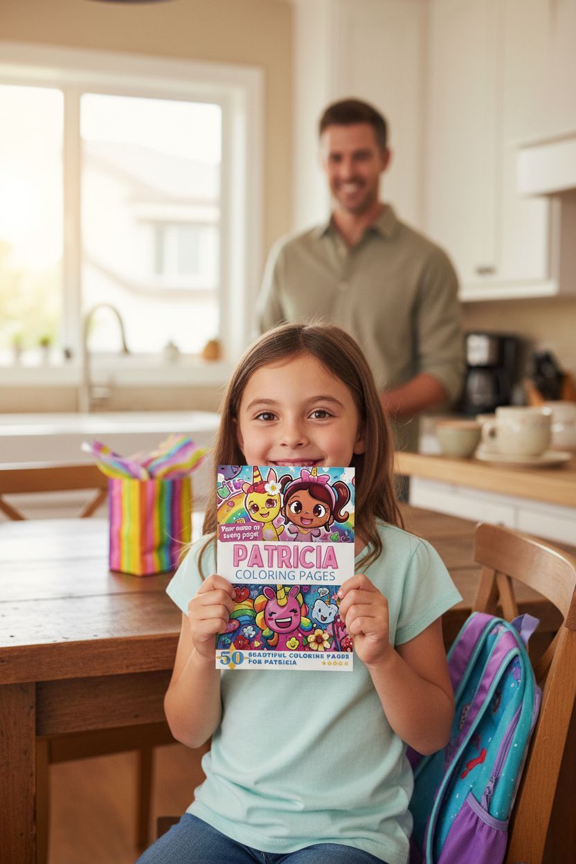Patricia coloring book in use