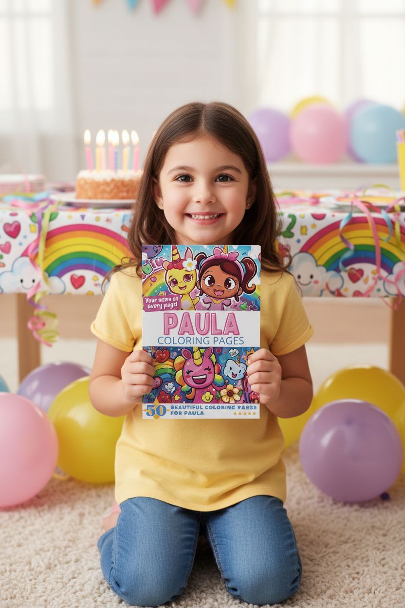 Paula coloring book in use