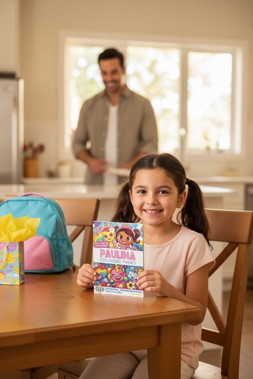 Paulina coloring book in use