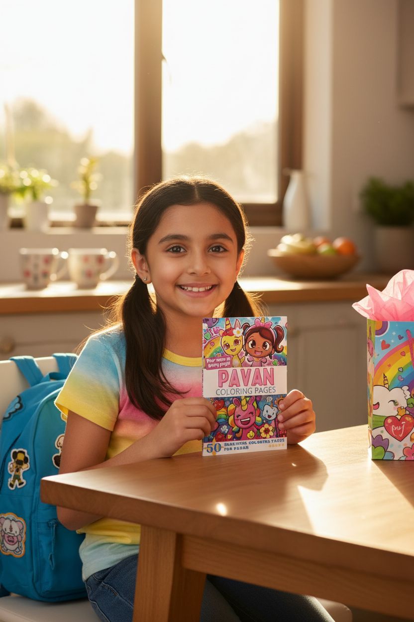 Pavan coloring book in use