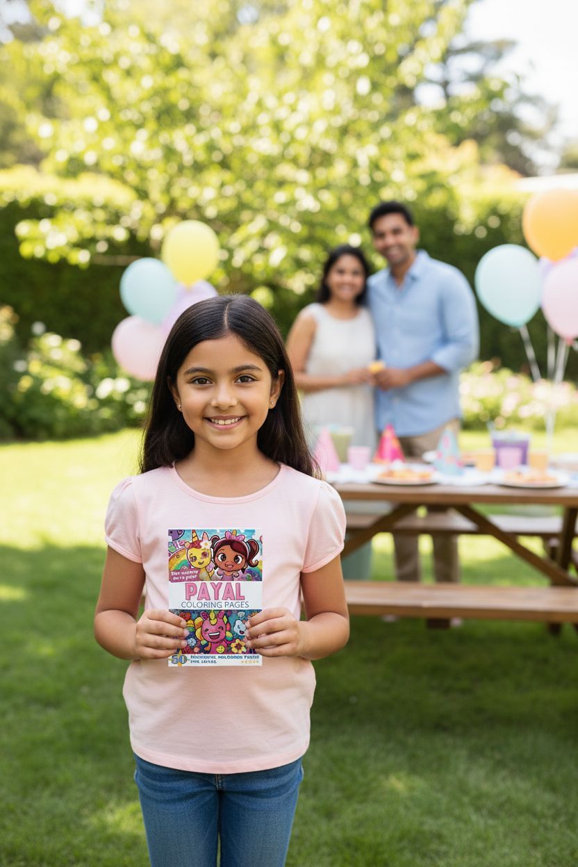 Payal coloring book in use